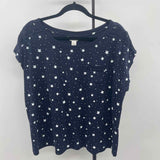 CJ Banks Women's Size 1X Navy Star Short Sleeve Shirt