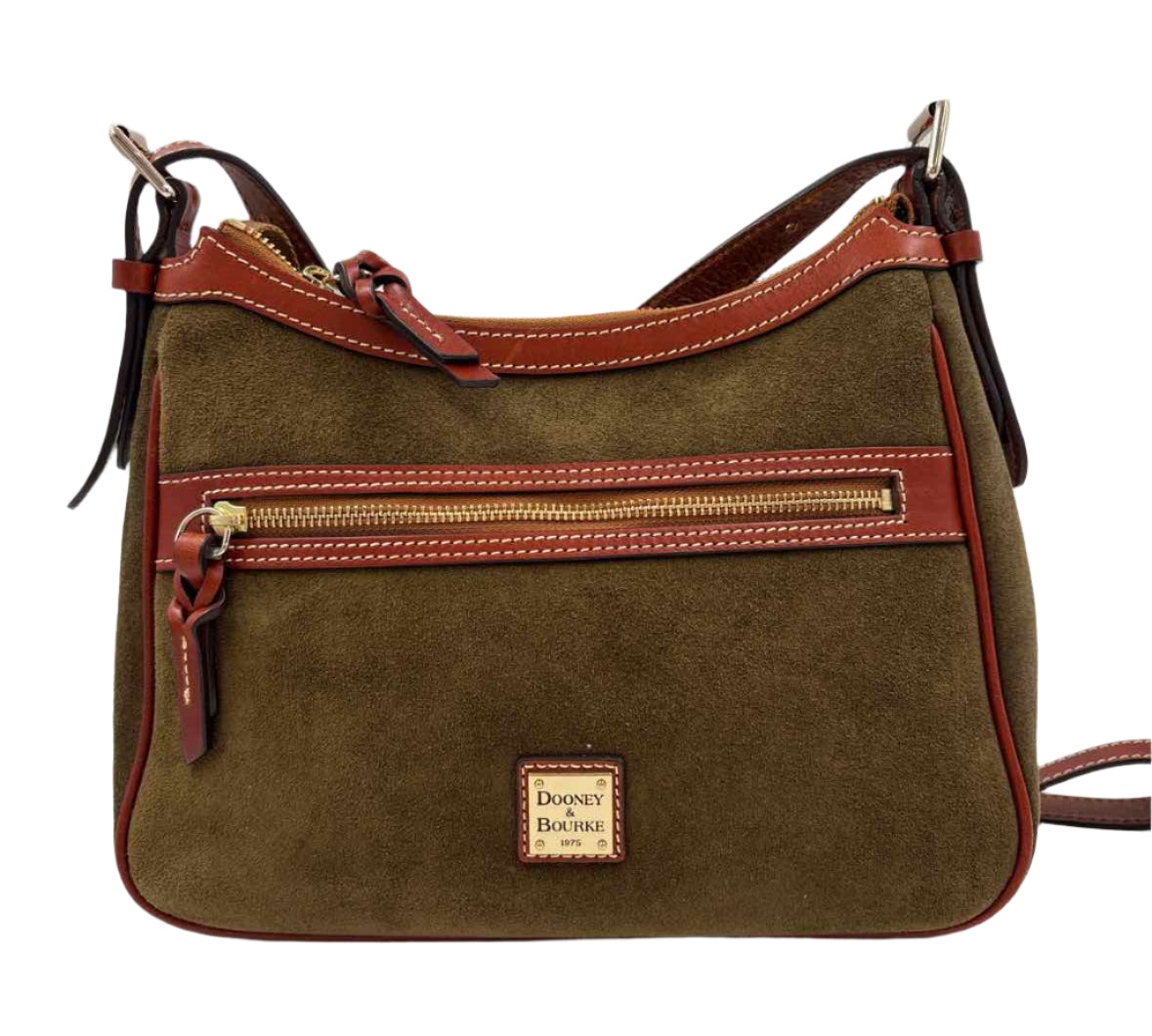 DOONEY & BOURKE Small Olive Green Suede PRESLEY Crossbody Purse