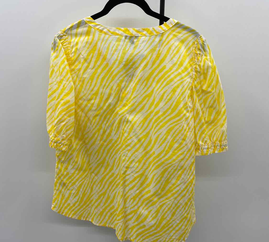 Talbots Women's Size L Yellow Tiger Short Sleeve Shirt