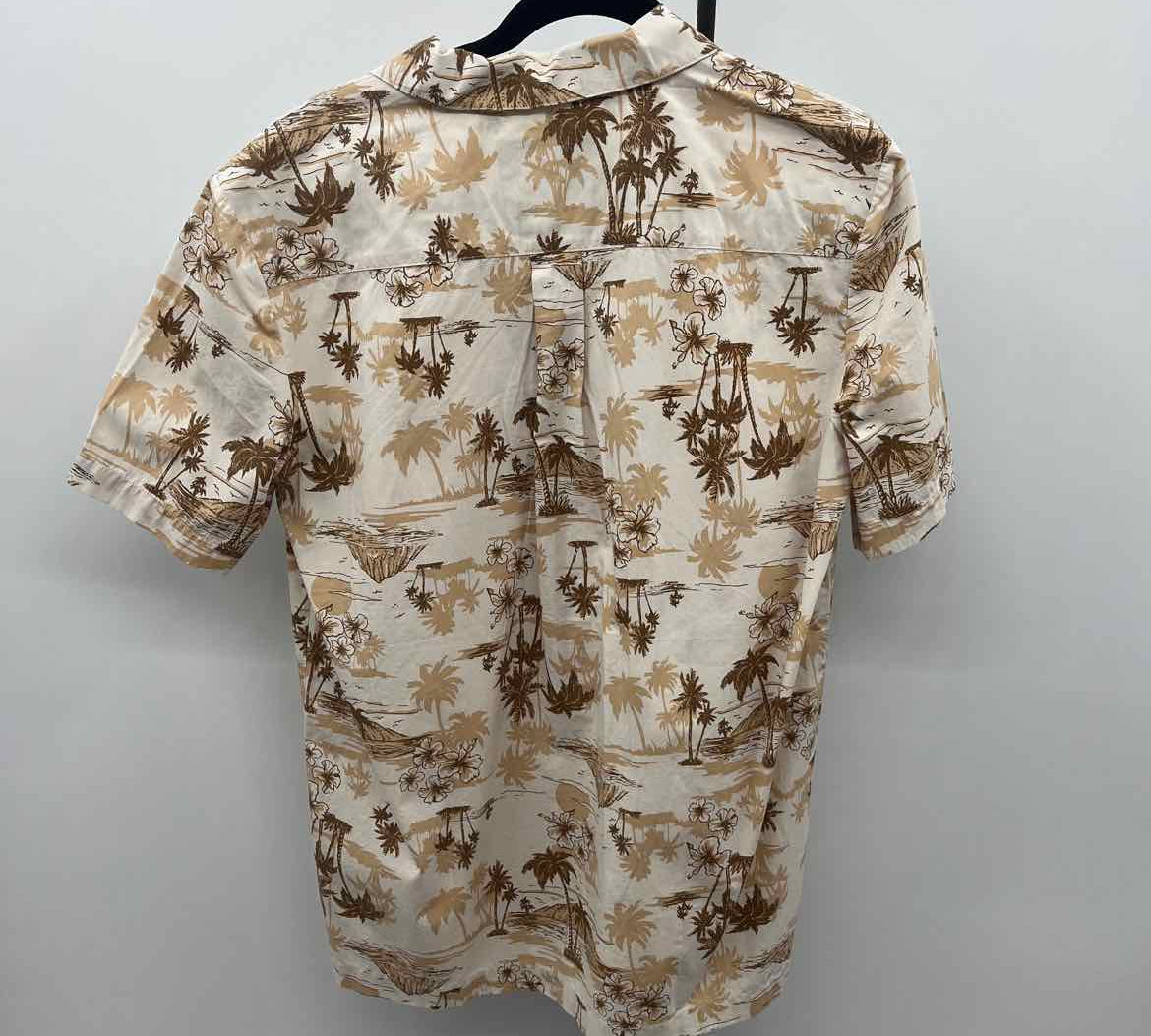 Life Is Good Men's Size M Tan Hawaii Short Sleeve Shirt
