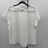 Liz Claiborne Women's Size XXL White Textured Short Sleeve Shirt