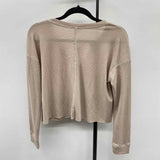 Moa Moa Junior's Size L Tan Textured Long Sleeve Shirt