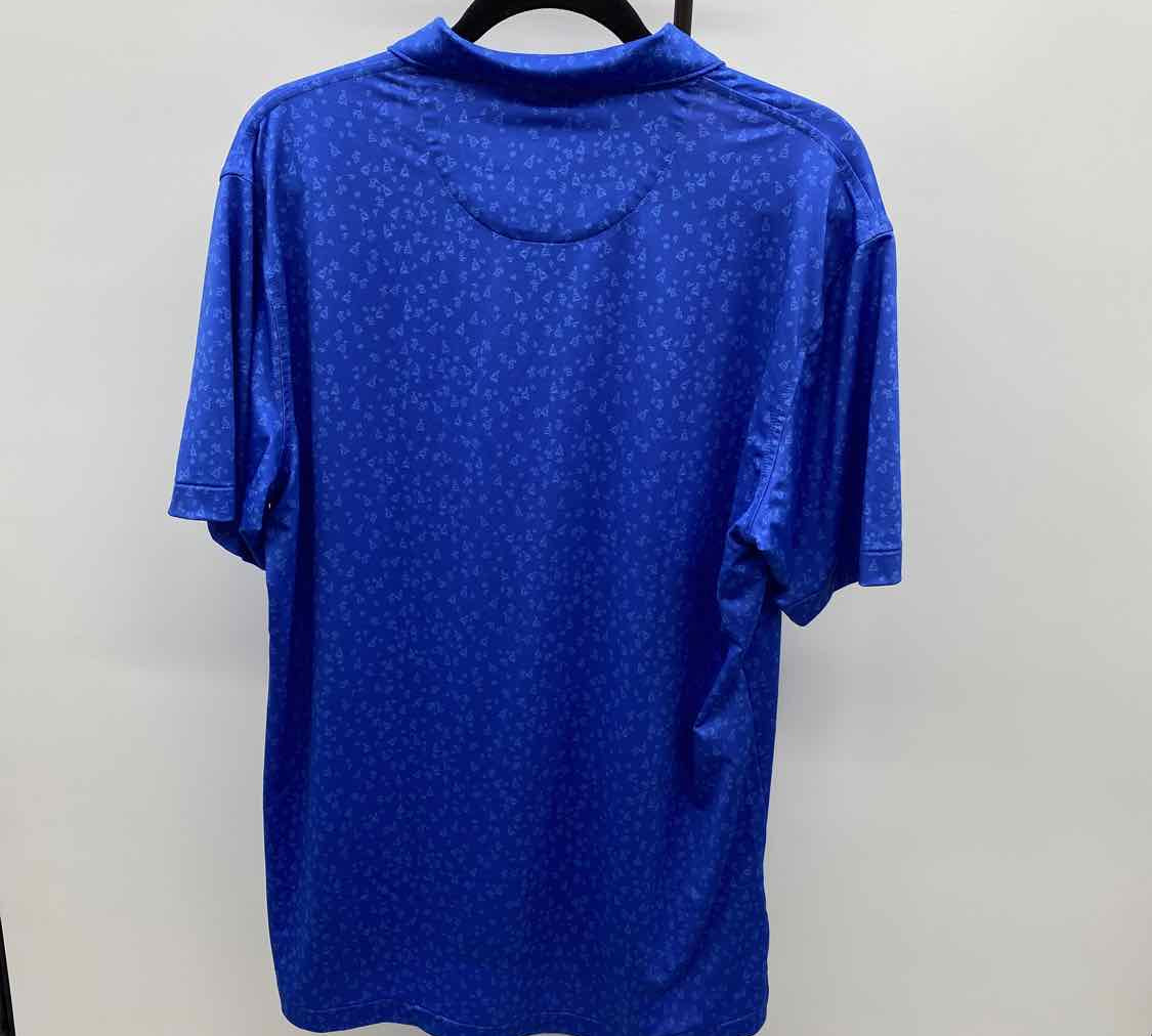 peter millar Men's Size M Blue Abstract Short Sleeve Shirt