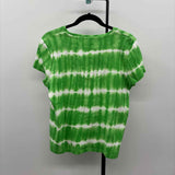 Jones New York Women's Size L Green Tie Dye Short Sleeve Shirt
