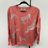 Loft Women's Size L coral Cheetah Sweater