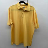 Ahead Men's Size L Yellow Solid Short Sleeve Shirt