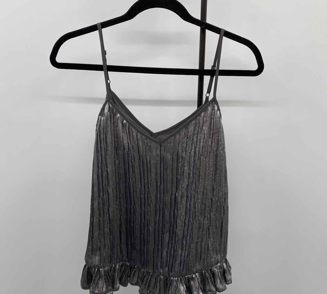 Anthropologie Junior's Size S Pewter Sequins Tank