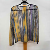 kozan Women's Size L Charcoal Stripe Long Sleeve Shirt
