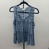 Blu Pepper Women's Size L Blue arrow Sleeveless Shirt