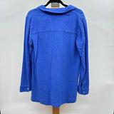 Soft Surroundings Women's Size S Royal Blue Textured Long Sleeve Shirt