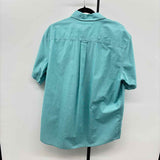 Chaps Men's Size L Teal Checkered Short Sleeve Shirt