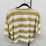 Rip Curl Women's Size XL Tan Stripe Short Sleeve Shirt