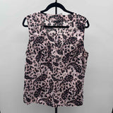 Talbots Women's Size 1X Pink Paisley Sleeveless Shirt