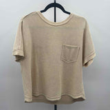 New In Women's Size L Beige Textured Short Sleeve Shirt