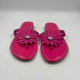 Miss Trish Women's Shoe Size 8.5 Fuschia Floral Flip Flops