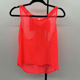 Sage Women's Size M Neon Coral Solid Sleeveless Shirt