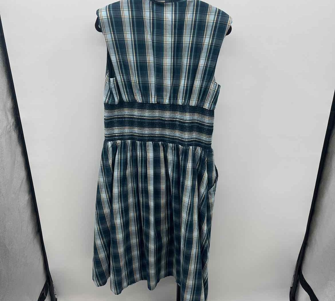 Anthropologie Junior's Size 14P Blue Plaid Dress