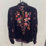 Sundance Women's Size S Wine Floral Long Sleeve Shirt