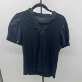 Loft Women's Size XS Black Solid Short Sleeve Shirt