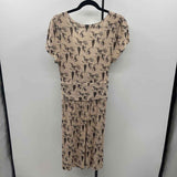 Leifnotes Women's Size 14 Beige Hot Balloon Print Dress