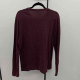 Banana Republic Men's Size L Maroon Organic Cotton Heathered Long Sleeve Shirt