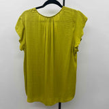 Carolina Belle Women's Size 1X Chartreuse Solid Short Sleeve Shirt