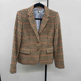 J Crew Women's Size M Tan Plaid Jacket