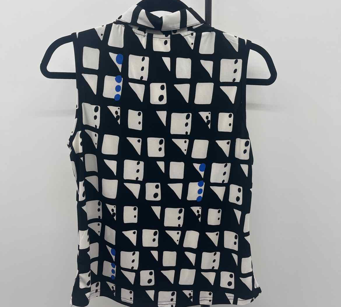 DKNY Women's Size S Black Abstract Sleeveless Shirt