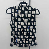 DKNY Women's Size S Black Abstract Sleeveless Shirt