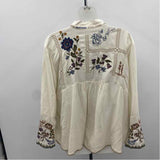 Johnny Was Women's Size XL Ivory Floral Long Sleeve Shirt