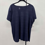 Talbots Women's Size XLP Navy Solid Short Sleeve Shirt