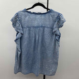 Jane & Dilancey Women's Size XL Blue Solid Short Sleeve Shirt