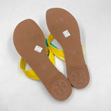Tory Burch Women's Shoe Size 7 Yellow Solid Flip Flops