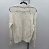 Loft Women's Size M White Textured Sweater