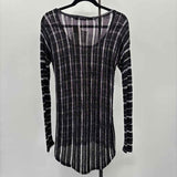 Michael Stars Women's Size One Size Black Stripe Long Sleeve Shirt