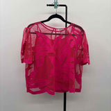 Chico's Women's Size XL Pink Textured Short Sleeve Shirt