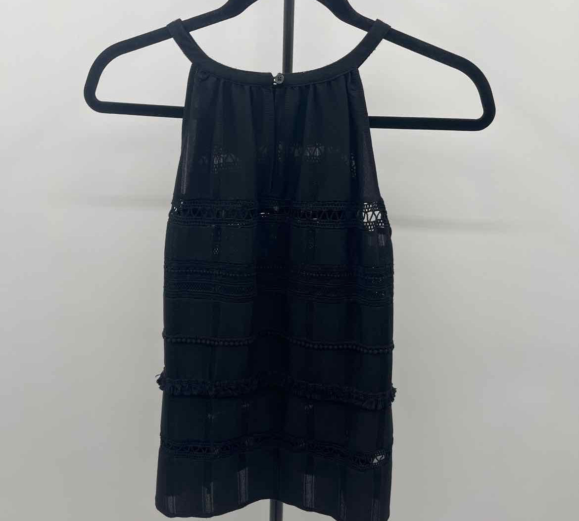 Loft Women's Size SP Black Textured Sleeveless Shirt