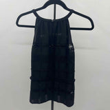 Loft Women's Size SP Black Textured Sleeveless Shirt