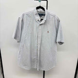 Ralph Lauren Men's Size XL Blue Striped Short Sleeve Shirt