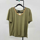 Talbots Women's Size XL Green Solid Short Sleeve Shirt