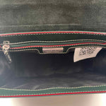 Interior ARCADIA Forest Green Smooth & Embossed Patent Leather Handled Satchel Purse