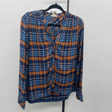 Matilda Jane Women's Size S Blue Plaid Long Sleeve Shirt
