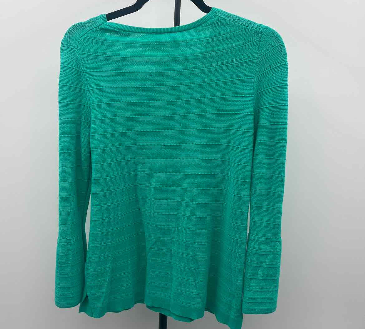 Talbots Women's Size SP Green Textured Long Sleeve Shirt