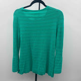 Talbots Women's Size SP Green Textured Long Sleeve Shirt
