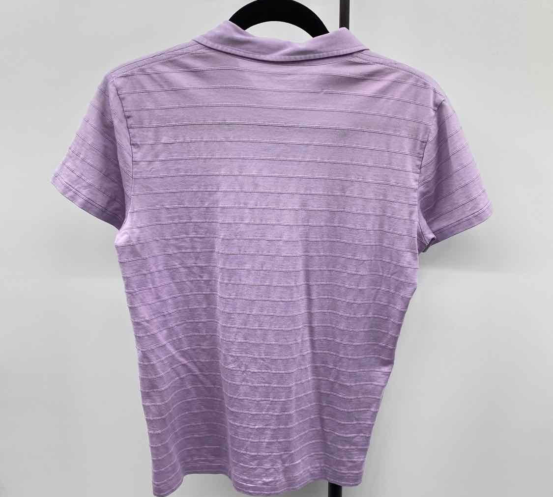 Ralph Lauren Women's Size M Lavender Stripe Short Sleeve Shirt