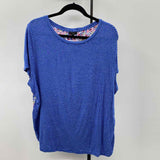 Talbots Women's Size 2X Blue Floral Short Sleeve Shirt