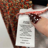 Talbots Women's Size SP Orange Spotted Long Sleeve Shirt