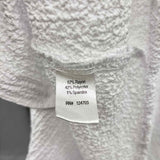 Rebecca Malone Women's Size LP White Textured Long Sleeve Shirt