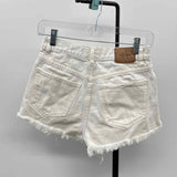Pull&Bear Women's Size 4 White Distressed Shorts