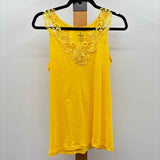 Ozai N Ku Women's Size L Yellow Lace Sleeveless Shirt